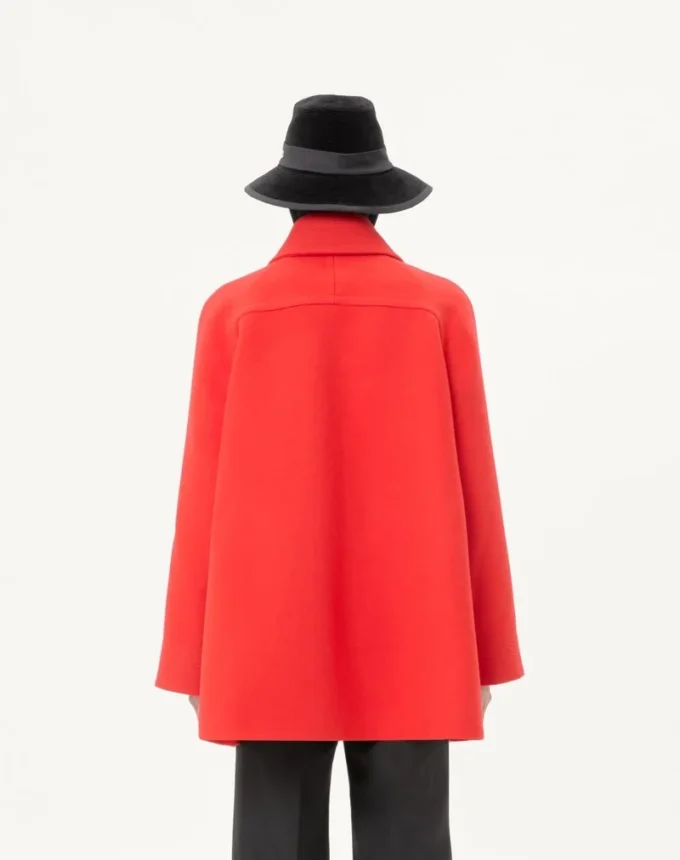 Manteau simple boutonnage Valentino en drap de laine Manteau simple boutonnage Valentino en drap de laine