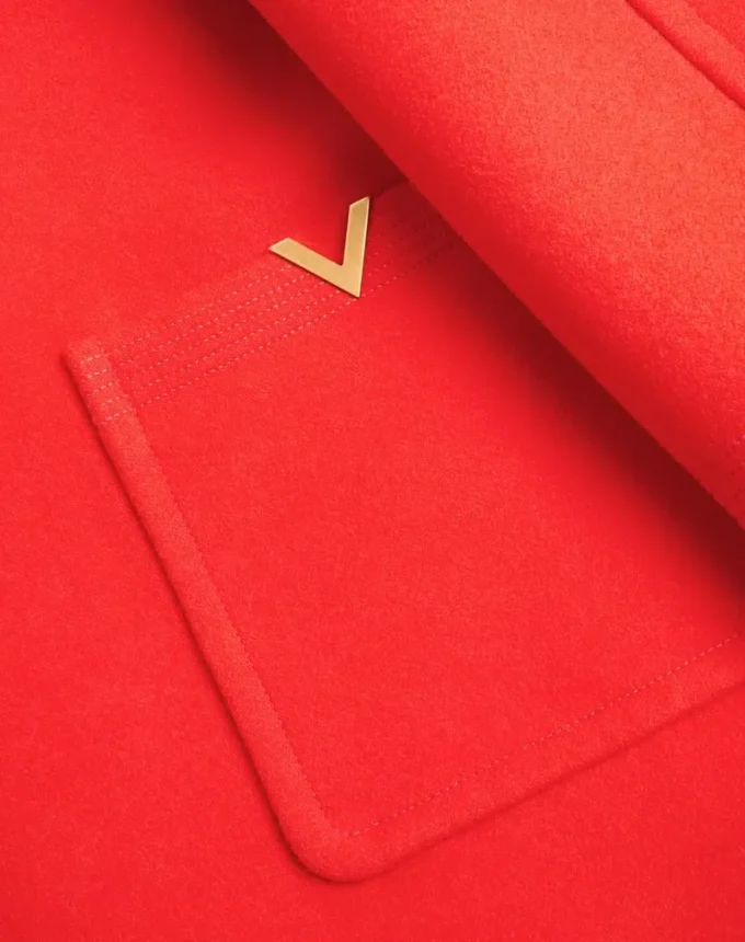 Manteau simple boutonnage Valentino en drap de laine Manteau simple boutonnage Valentino en drap de laine