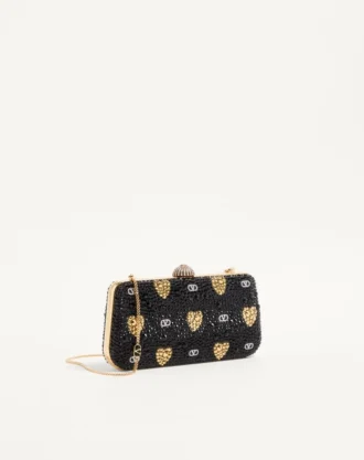 Minaudière Carry Secrets avec motif Cour de Cœur en strass