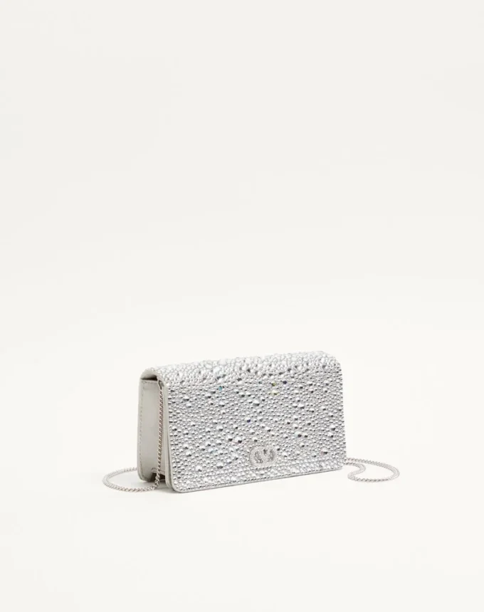Mini sac à bandoulière Vlogo Signature avec broderies scintillantes Mini sac à bandoulière Vlogo Signature avec broderies scintillantes