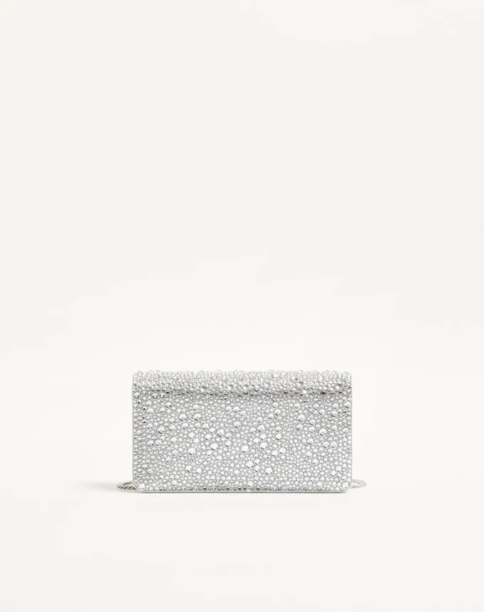 Mini sac à bandoulière Vlogo Signature avec broderies scintillantes Mini sac à bandoulière Vlogo Signature avec broderies scintillantes