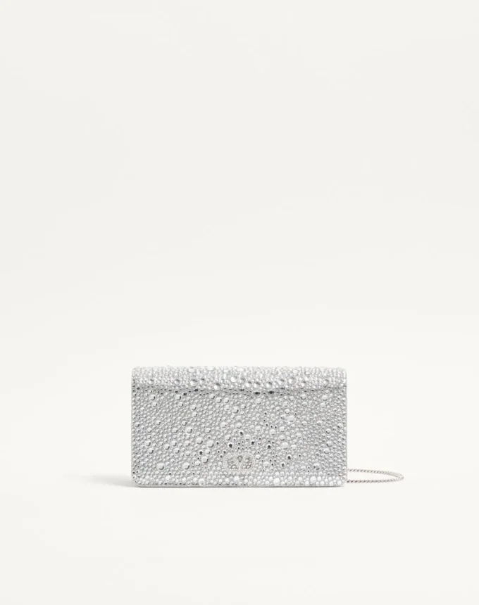 Mini sac à bandoulière Vlogo Signature avec broderies scintillantes Mini sac à bandoulière Vlogo Signature avec broderies scintillantes
