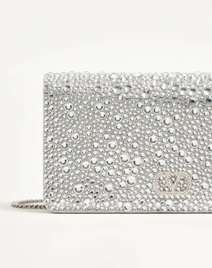 Mini sac à bandoulière Vlogo Signature avec broderies scintillantes Mini sac à bandoulière Vlogo Signature avec broderies scintillantes