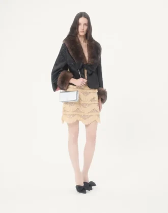 Mini sac à bandoulière VLogo Signature en cuir de veau grainé laminé