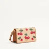 Mini sac à bandoulière Vlogo Signature en raphia jacquard avec motif Cherryfic Mini sac à bandoulière Vlogo Signature en raphia jacquard avec motif Cherryfic