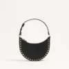 Mini sac hobo Rockstud en cuir de veau grainé Mini sac hobo Rockstud en cuir de veau grainé