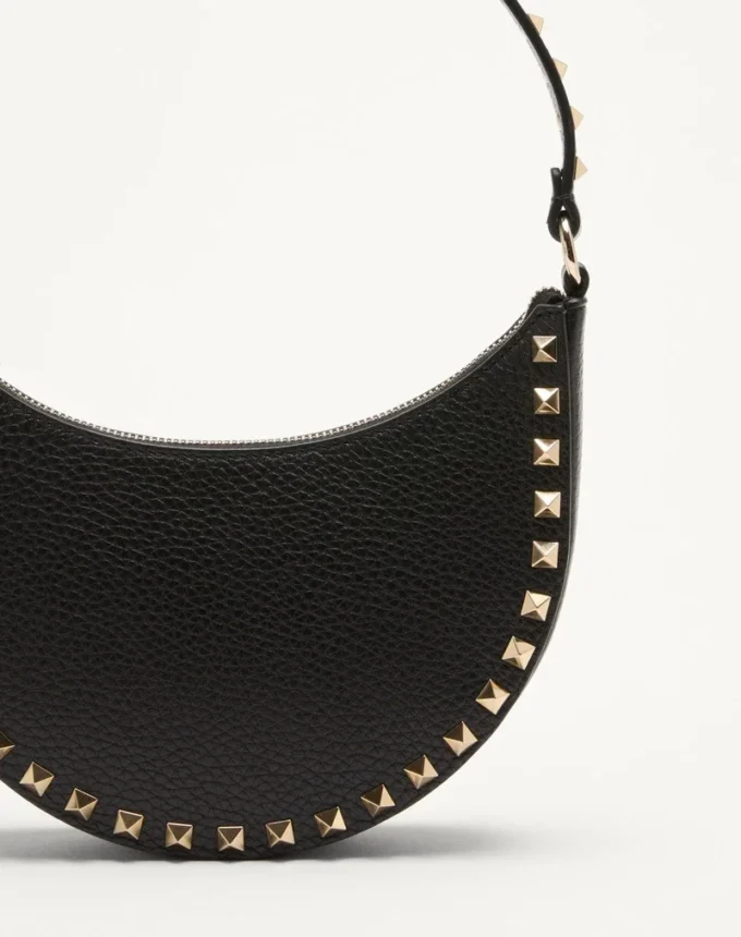 Mini sac hobo Rockstud en cuir de veau grainé Mini sac hobo Rockstud en cuir de veau grainé