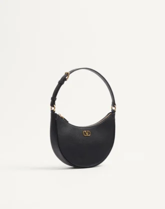 Mini sac hobo Vlogo Signature en cuir de veau grainé