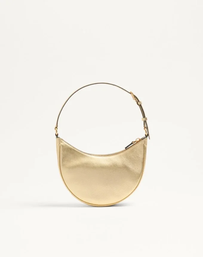 Mini sac hobo Vlogo Signature en cuir de veau grainé laminé Mini sac hobo Vlogo Signature en cuir de veau grainé laminé