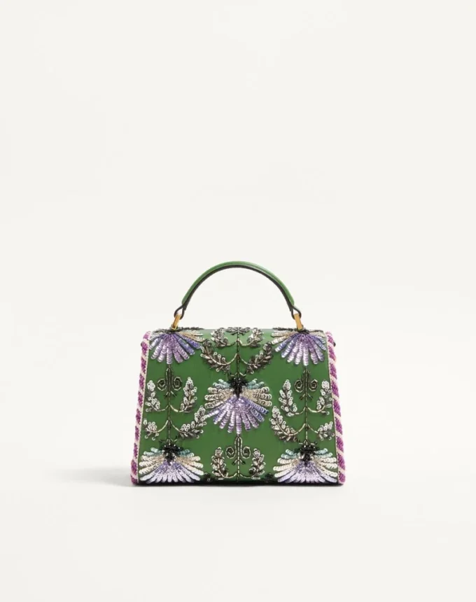 Mini sac à main brodé Valentino Garavani Vsling avec logo bijou Mini sac à main brodé Valentino Garavani Vsling avec logo bijou