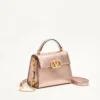 Mini sac à main Valentino Garavani Vsling en cuir de veau grainé laminé avec logo bijou Mini sac à main Valentino Garavani Vsling en cuir de veau grainé laminé avec logo bijou
