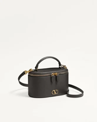 Mini sac à main Vlogo Signature en cuir de veau grainé