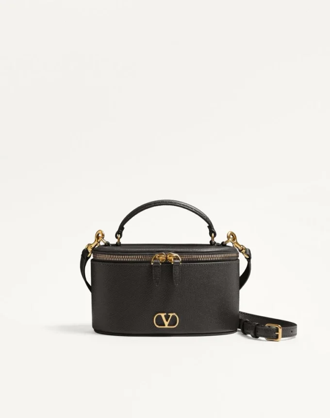 Mini sac à main Vlogo Signature en cuir de veau grainé Mini sac à main Vlogo Signature en cuir de veau grainé
