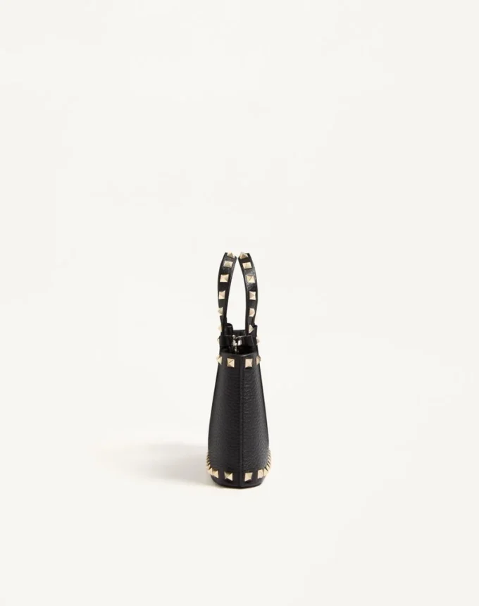 Mini sac shopping Rockstud en cuir de veau grainé Mini sac shopping Rockstud en cuir de veau grainé