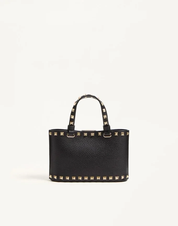 Mini sac shopping Rockstud en cuir de veau grainé Mini sac shopping Rockstud en cuir de veau grainé