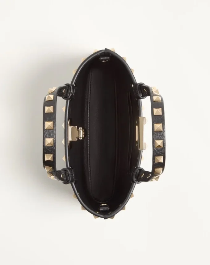 Mini sac shopping Rockstud en cuir de veau grainé Mini sac shopping Rockstud en cuir de veau grainé