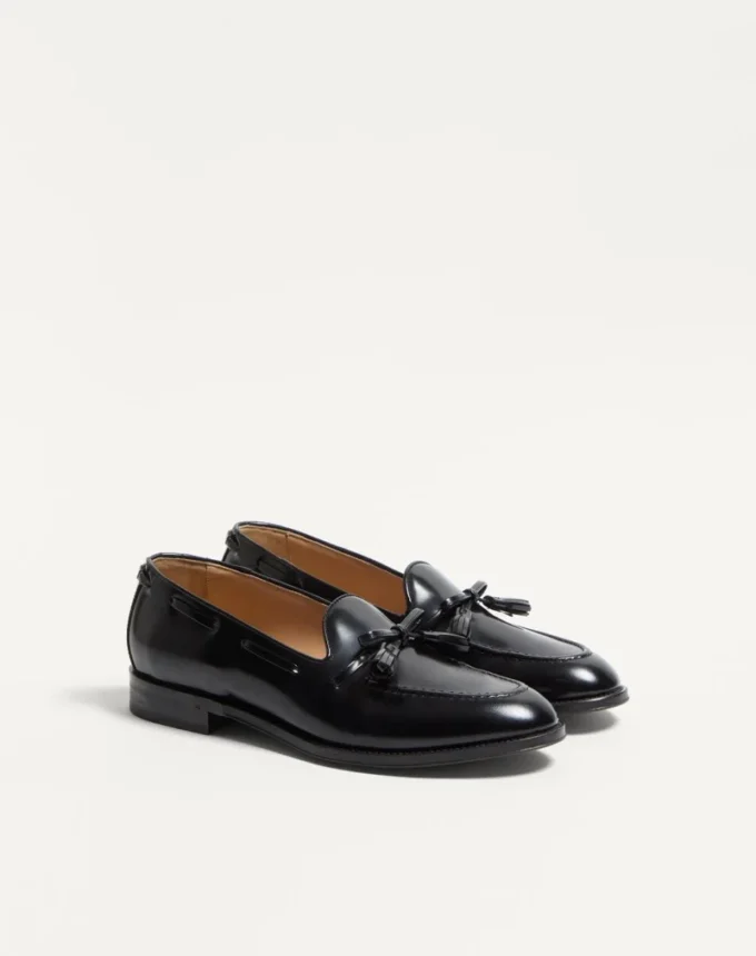 Mocassins Bowshire en cuir de veau brillant