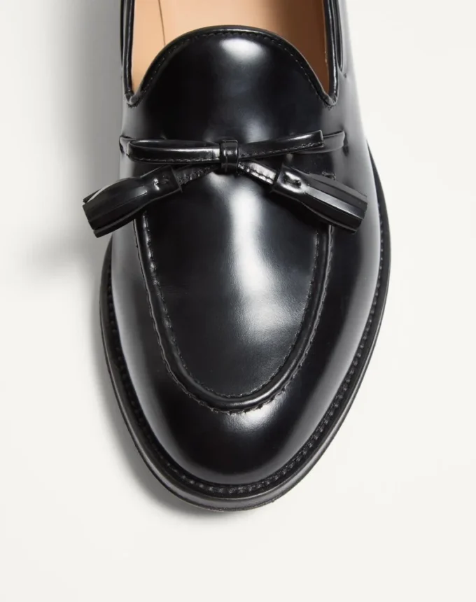 Mocassins Bowshire en cuir de veau brillant