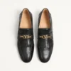 Mocassins en cuir de chevreau avec franges et logo VLogo Signature