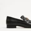 Mocassins en cuir de chevreau avec franges et logo VLogo Signature