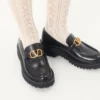 Mocassins en cuir de veau avec logo VLogo Signature