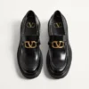 Mocassins en cuir de veau avec logo VLogo Signature
