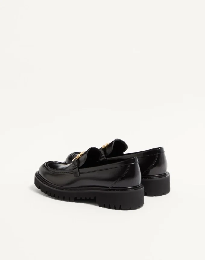 Mocassins en cuir de veau avec logo VLogo Signature