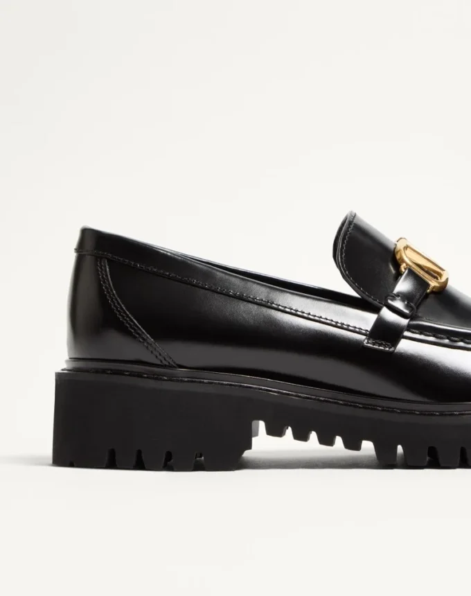 Mocassins en cuir de veau avec logo VLogo Signature