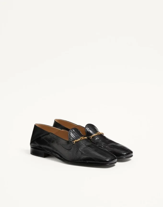 Mocassins Jiggie en peau d’anguille et cuir nappa Mocassins Jiggie en peau d’anguille et cuir nappa