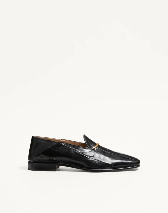 Mocassins Jiggie en peau d’anguille et cuir nappa Mocassins Jiggie en peau d’anguille et cuir nappa