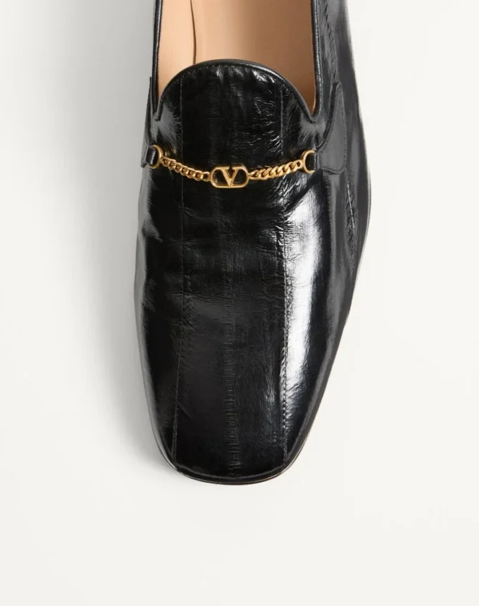 Mocassins Jiggie en peau d’anguille et cuir nappa Mocassins Jiggie en peau d’anguille et cuir nappa