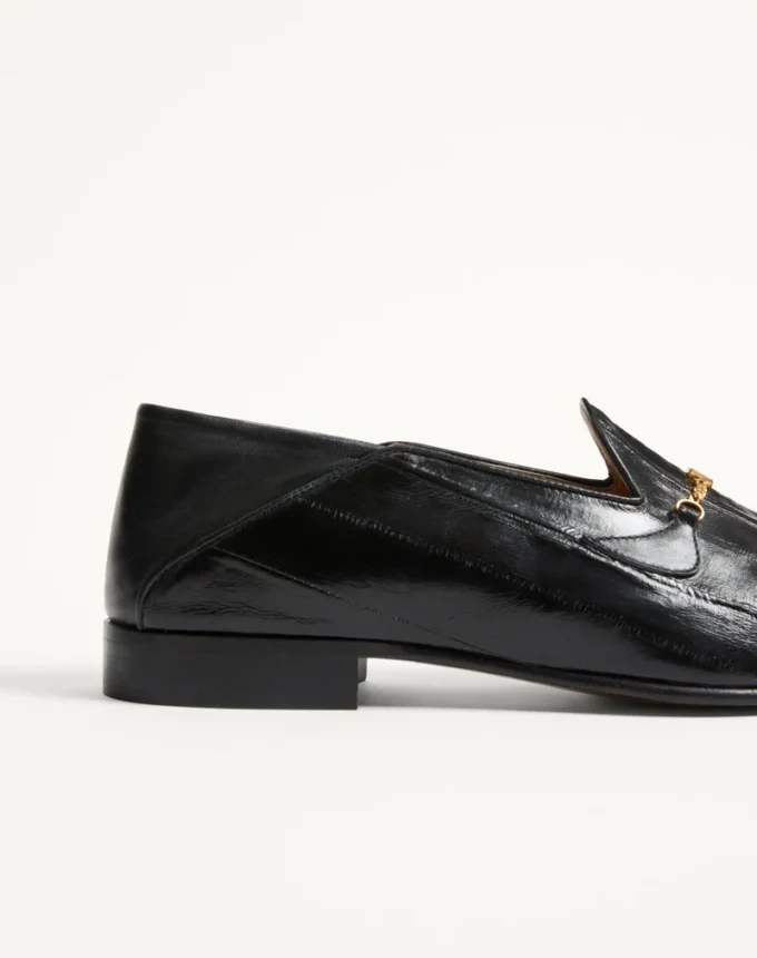 Mocassins Jiggie en peau d’anguille et cuir nappa Mocassins Jiggie en peau d’anguille et cuir nappa