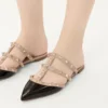 Mules Rockstud en cuir verni