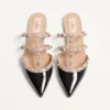 Mules Rockstud en cuir verni