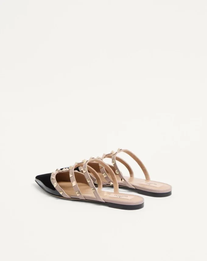 Mules Rockstud en cuir verni