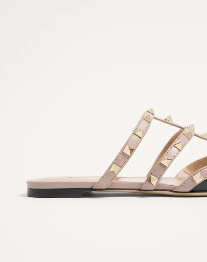 Mules Rockstud en cuir verni