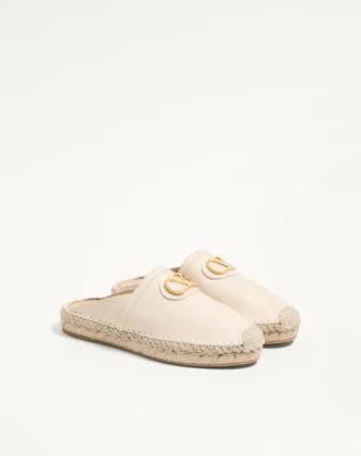 Mules Vlogo Signature en cuir de veau grainé 25 mm