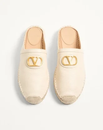 Mules Vlogo Signature en cuir de veau grainé 25 mm