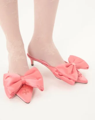 Mules Yolande en satin 45 mm