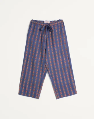 Pantalon de pyjama en lin imprimé Voyage Imaginaire