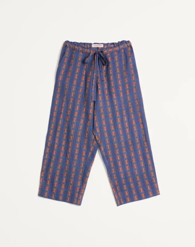 Pantalon de pyjama en lin imprimé Voyage Imaginaire Pantalon de pyjama en lin imprimé Voyage Imaginaire