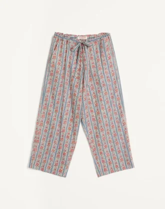 Pantalon de pyjama en mousseline de coton avec imprimé Voyage Imaginaire