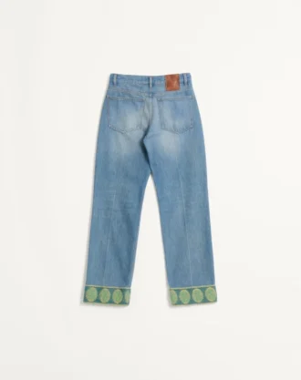 Pantalon en denim avec bordures jacquard