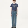 Pantalon en denim avec cabochons Pantalon en denim avec cabochons