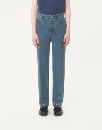 Pantalon en denim avec cabochons