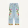 Pantalon en denim brodé Pantalon en denim brodé