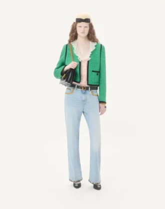 Pantalon en denim brodé
