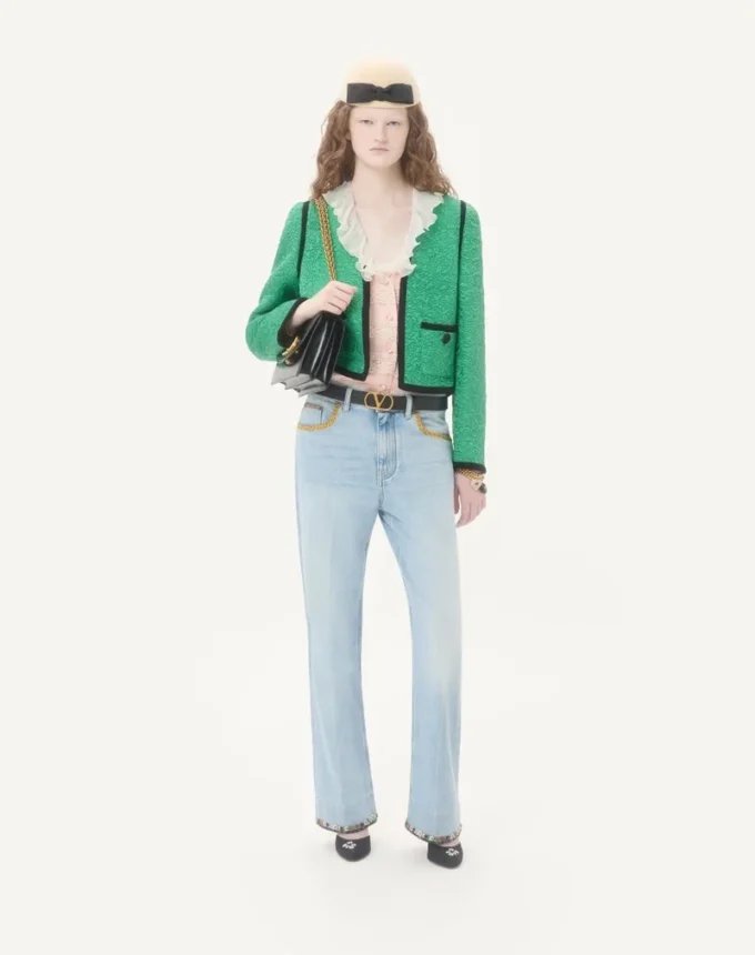 Pantalon en denim brodé Pantalon en denim brodé