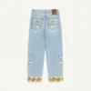 Pantalon en denim brodé Pantalon en denim brodé