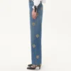 Pantalon en denim brodé Pantalon en denim brodé